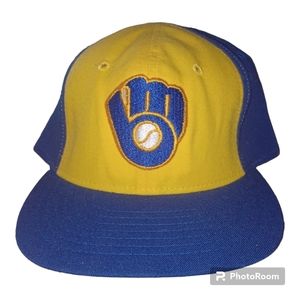 Vintage Milwaukee Brewers‎ Glove Authentic Roman Pro Leather Band Hat Cap 7 1/2